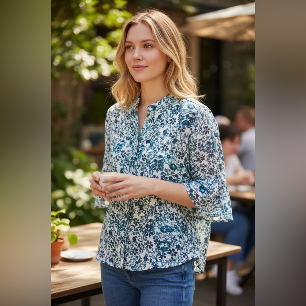 Apiece Apart Floral Print Blouse